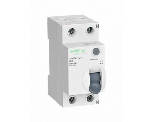 УЗО (ВДТ) SysE 1P+N 40А 30mA 6kA (тип АС) City9 Set Systeme electric