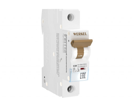 Автоматический выключатель WERKEL  1P  25 A  C  6 кА   W901P256