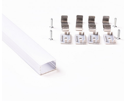 Профиль для LED ленты накл. 2515 (2000x25x15мм) Шир. ленты до 20мм (рассеив. БЕЛЫЙ матовый) СПН2515 LedsPower  008479