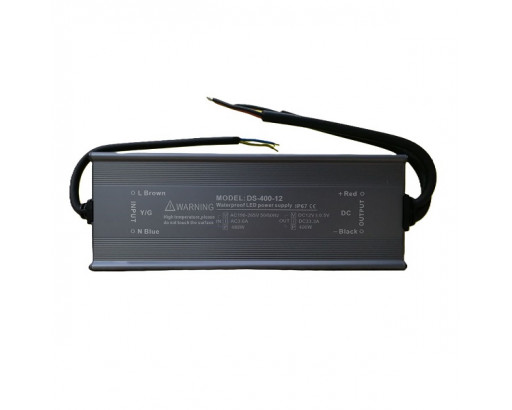Блок питания для светодиодной ленты 12V IP67 400W (33,3А) (265х90х36) DS-400-12 Mlian