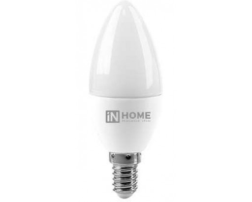 Лампа светодиодная Свеча E14 _8W 220V 4000K Матовая C37 760Лм (37х107мм) IN HOME VC 4690612020433