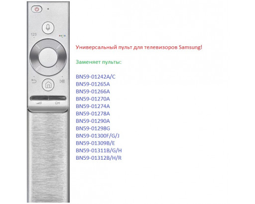 Пульт Универсальный для SAMSUNG Smart TV BN-1272 VOICE  корпус BN59-01265A металлический , поддержка голосового управле