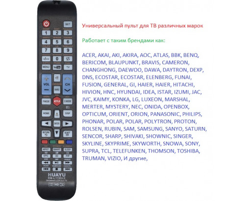 Пульт Универсальный для TV LCD/LED CRC1195V Smart, YuoTube, Netflix для NV различных брендов