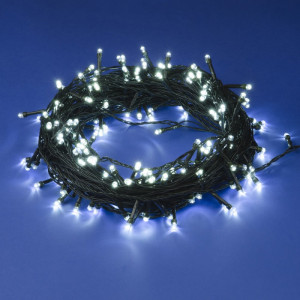 Гирлянда УЛИЧНАЯ Нить  72 LED Холодный белый, с эффектом мерцания, зеленый провод, 8 метров (100)