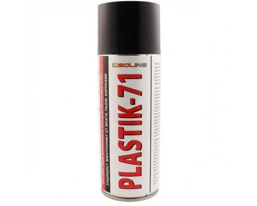 Лак PLASTIK-71 (акриловый лак для печатных плат), аэрозоль-200 мл (150мл)    Solins