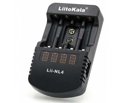 Зарядное устройство Li-ion/Li-FE/Ni-MH/Cd LiitoKala Lii-NL4 на 4акк.  (9V крона/AA/AAA)