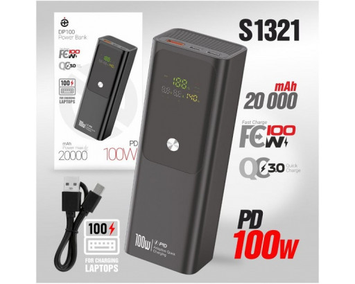 Аккумулятор внешний (Power bank) Deespi  DP100 20000mAh Fast 22.5W/Display 100W