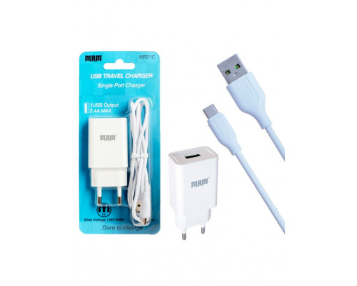 СЗУ 2,4А 12W USB (С КАБЕЛЕМ USB - Type-C, 1м) 5V MRM MR21t (в блистере)