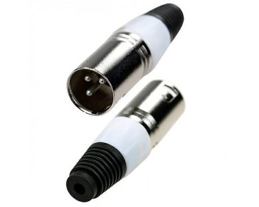 Штекер XLR "Canon" (металл цанга на кабель)  белый                             2-16335-5
