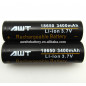 Аккумулятор 18650 Li-ion IMR 3,7V 3400mAh без защиты, плоский контакт   AWT   10A (черный)     (Я)