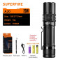 Фонарь ручной Аккум. Superfire A20 (IP44, 20W, заряд от USB, Type-C, 6 режима, акк. 21700, 4000mAh, 1700лм)