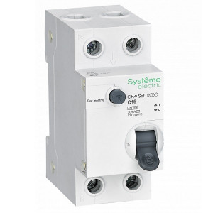 Дифференциальный автомат (АВДТ) SysE 1P+N C 16А 30mA 4.5kA (Тип AC) 230V City9 Set Systeme electric