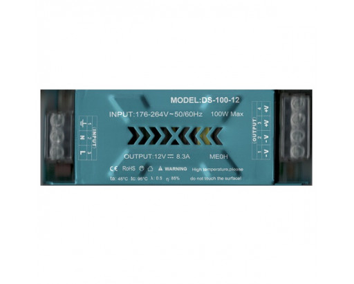 Блок питания для светодиодной ленты 12V IP20 100W (8.3A) открытый (138х53х26) DS-100-12 (HC) Mlian