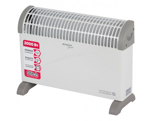 Конвектор обогреватель Engy EN-2000A classic  белый 2kW, 3 режима , настен.+напольн., IP20  540х340х10 мм  004258
