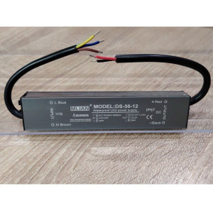 Блок питания для светодиодной ленты 12V IP67  36W (3А) (158х29х19) DS-36-12 Mlian