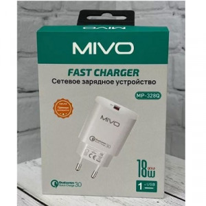 СЗУ 3,0А  18W USB 5V-12V=1,5А-3А (QC) MIVO MP-328Q