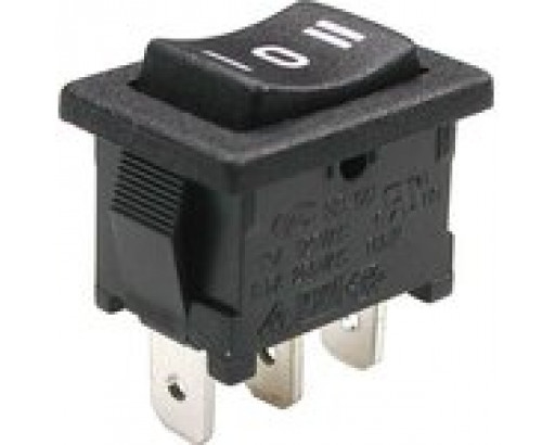 Переключатель RWB-204 / SC-768 3c, (on)-off-(on) нейтраль, черный, Б/Ф (250B-6A)      (Я)