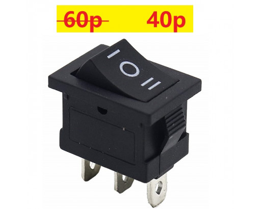 Переключатель RWB-204 / SC-768 3c, (on)-off-(on) нейтраль, черный, Б/Ф (250B-6A)      (Я)