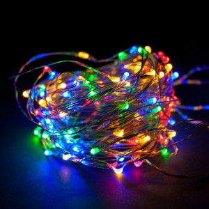 Гирлянда Нить USB Smart 10м, 100диодов, IP65, RGB, работа по Bluetooth, 210 динамич. режимов   (RGB-1)