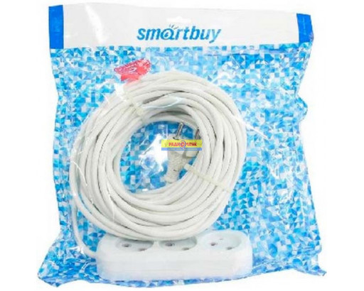 Удлинитель электрический Smartbuy, 3 гнезда 15 метров 10А/2,2kW без заземления ПВС 2х1,0 (SBE-10-3-15-N)/12