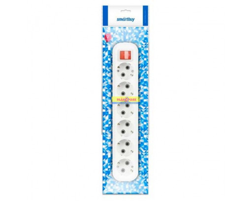 Колодка Smartbuy, 6 гнезд 16А/3,5kW c выключателем и заземлением (SBE-16-6-00-ZS) /60