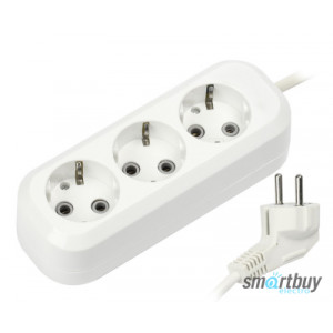 Удлинитель электрический Smartbuy, 3 гнезда 3 метра 16А/3,5kW с заземлением ПВС 3х1,0 (SBE-16-3-03-Z)/40