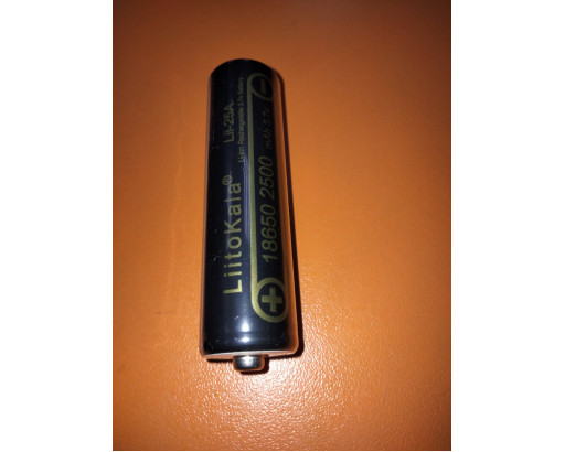 Аккумулятор 18650 Li-ion 3,7V 2500mAh без защ., высокий контакт,  LiitoKala Lii-25A