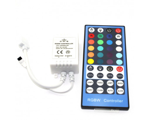 Контроллер для RGBW лент 12V с IR ДУ 40 кнопок  (4х2A) 8A, 96W  DC5-24V       (Я)
